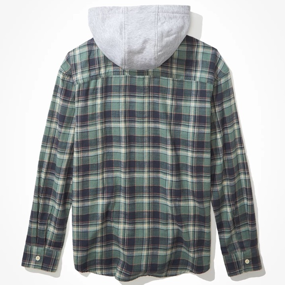 American Eagle Hooded Flannel NWT - Picture 2 of 7